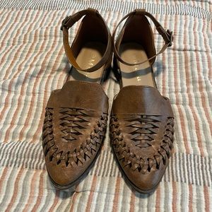 Mata Brown Sandals with Ankle Strap - Size 8.5 (true to size)